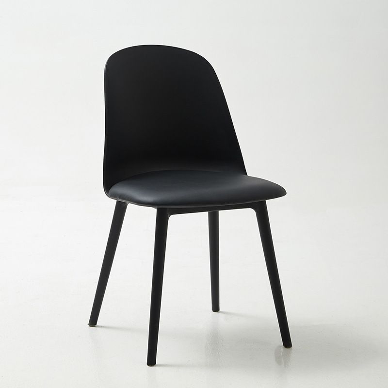 Modern Dining Chair Armless Dining Chair with Plastic Legs for Kitchen
