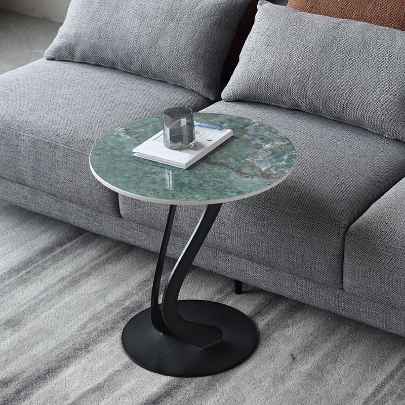 Abstract Stone Side Table Modern Simple Dia 19.69-In End Table