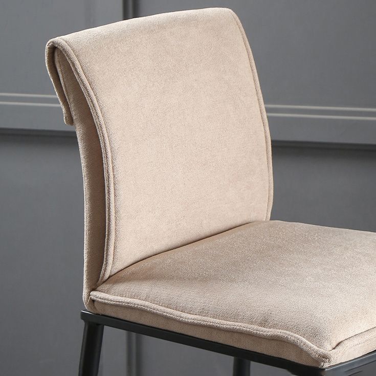 Minimalist Style Upholstered Fabric Barstools Backrest Bar Stools with Footrest