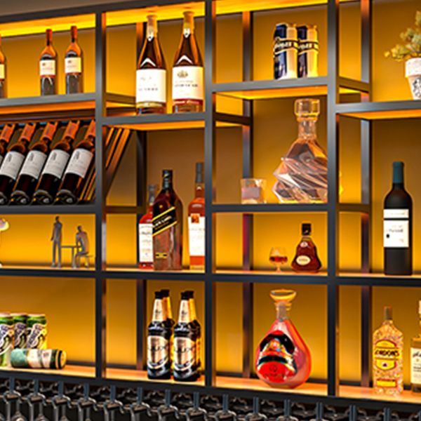 Wine Rack Modern Style Wall Mounted Wine Holder Rack with Wooden Shelf Clearhalo 'furn' 'furn_wine_racks' 'Furniture' 'Kitchen & Dining Furniture' 'Wine Racks' 'wine_racks' 1200x1200_053d830a-86cb-4a87-82b7-b5169c61449d