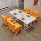 Mesa de comedor de piedra estilo Glam, mesa de comedor de 4 patas para comedor