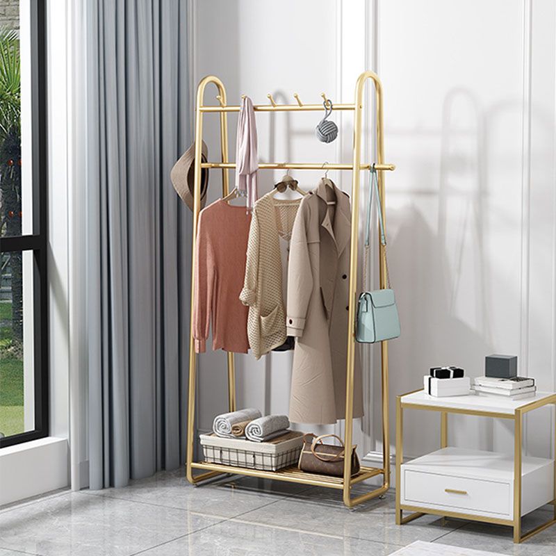 Modern Entryway Kit Metal Framed Hanging Rails and 5 Hooks with Lower ...