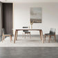 Mid-Century Rectangle Dining Table Solid Wood Legs and Stone Top Dining Table