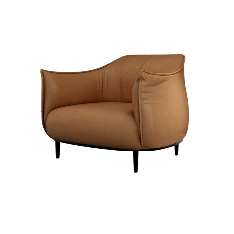 Contemporary Leather Standard Sofa Square Arm Tight Back Sofa