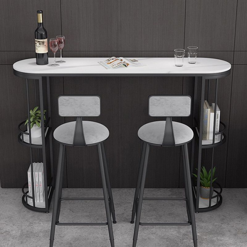 Stone Bar Dining Table Glam Oval Bar Table with Sled Base for Dining Room Clearhalo 'Bar Furniture' 'Bar Tables' 'bar_tables' 'furn' 'furn_bar_tables' 'Furniture' 'furniture_bar_tables' 'Kitchen & Dining Furniture' 1200x1200_05450b7d-dc15-47d6-814f-1f16dac3f2a9