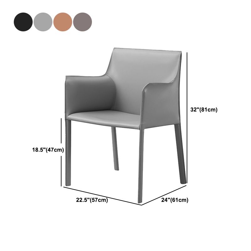 Contemporary Faux Leather Dining Chair Upholstered Dining Arm Chair Clearhalo 'Dining Chairs' 'Dining Tables & Seating' 'dining_chair' 'furn' 'furn_dining_chair' 'Furniture' 'Kitchen & Dining Furniture' 1200x1200_0546f6d4-45a6-4865-8b76-dd533b399bc5
