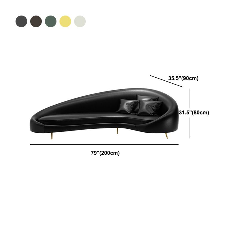 35,43 inch brede lederen bank hellende arm strakke achterkant modulaire bank
