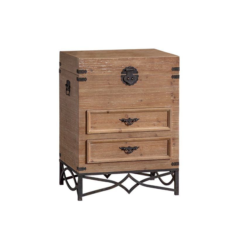 Moderne moderne houten rechthoek IJzeren benen Accent Cabinet met lade