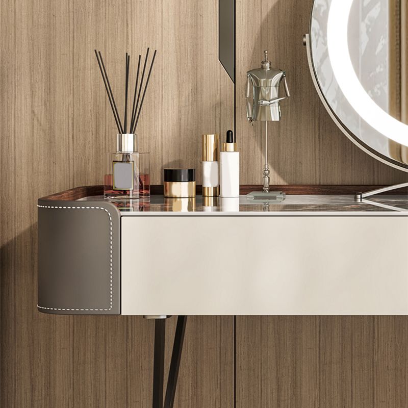 Makeup Vanity Table With Drawer and White Stool Set for Bedroom Clearhalo 'Bedroom Furniture' 'furn' 'furn_makeup_vanities' 'Furniture' 'Makeup Vanities' 'makeup_vanities' 1200x1200_054b2295-d1a4-4132-8a2a-a098350a0efa