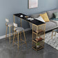 Glam Style Bar Table Artificial Marble Pub Table with Shelf for Living Room, Only Table Clearhalo 'Bar Furniture' 'Bar Tables' 'bar_tables' 'furn' 'furn_bar_tables' 'Furniture' 'furniture_bar_tables' 'Kitchen & Dining Furniture' 1200x1200_054ca08c-3135-435e-bc29-dc02372932af