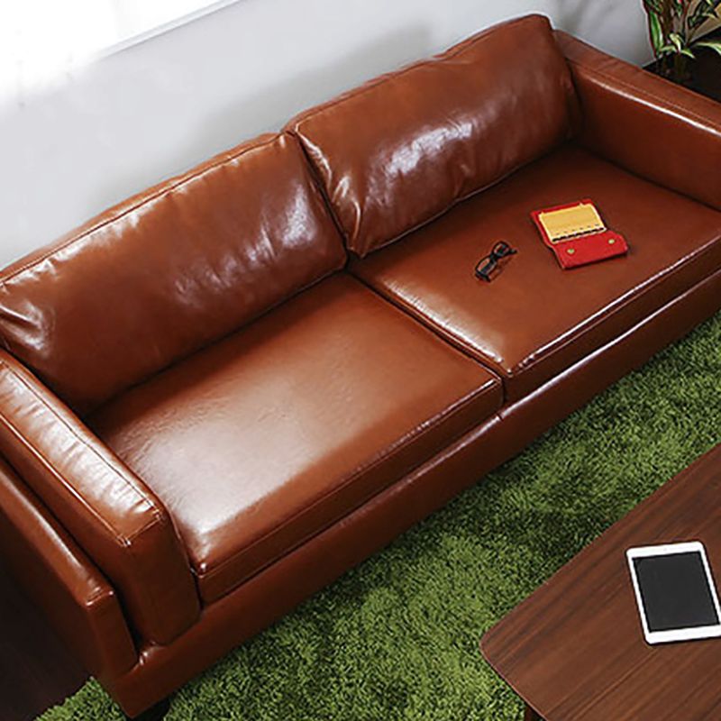 Faux Leather Sofa Modern 25.98" H Cushions Couch in Black/Brown Clearhalo 'furn' 'furn_sofas' 'Furniture' 'furniture_sofas' 'kitchen' 'kitchen_sofas' 'Living Room Furniture' 'Sofa' 'sofas' 1200x1200_054d3c1a-40f8-44e9-8fd5-c8854dff16d3