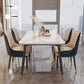 Modern 4 Legs Dining Table Stone and Steel Rectangle Counter Dining Table Clearhalo 'Dining Tables & Seating' 'Dining Tables' 'dining_table' 'furn' 'furn_dining_table' 'Furniture' 'furniture_dining_table' 'Kitchen & Dining Furniture' 1200x1200_054da3f7-8c04-4b89-a093-64beceb2b4c3