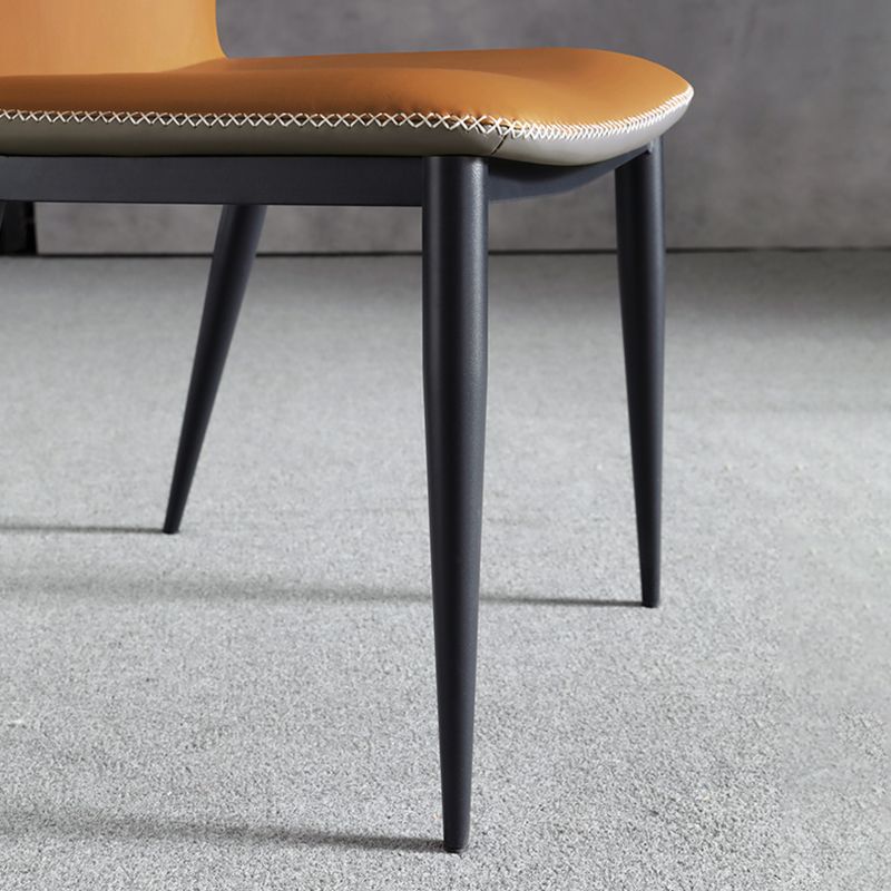 Industrial Wingback Armless Dining Chair Faux Leather Dining Chairs for Home Use Clearhalo ' kitchen&dining_furn' 'Dining Chairs' 'Dining Tables & Seating' 'dining_chair' 'furn' 'furn_dining_chair' 'Furniture' 'furniture_dining_chair' 'Kitchen & Dining Furniture' 'kitchen' 1200x1200_054de424-af85-4f10-8a1f-c0b8f6e59563