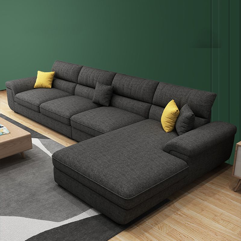 Modern Reversible Chaise Sofa with Flared Arm for Living Room 37.4" Clearhalo 'furn' 'furn_sectionals' 'Furniture' 'furniture_sectionals' 'kitchen' 'kitchen_sectionals' 'Living Room Furniture' 'Sectionals' 1200x1200_054e11eb-800d-41c9-8578-11bd72a95886