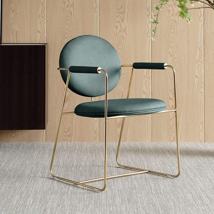 Silla de comedor tapizada de glamour patas doradas de la cocina