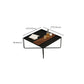 Black Rectangle / Square Tray Top Coffee Table Iron Cross Legs Cocktail Table
