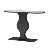 Modern de 11.81 "W Table de la consola Stone Half Moon Accent Table para Hall
