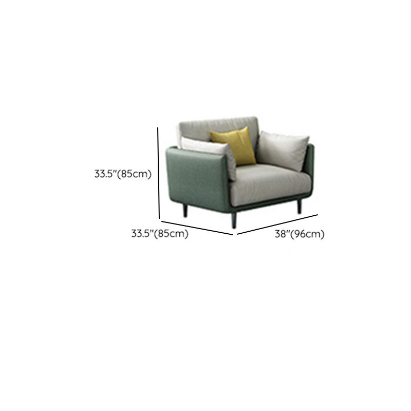 Contemporary Faux Leather Sofa with Pillows Back and Pillow Top Arm Clearhalo 'furn' 'furn_sofas' 'Furniture' 'Living Room Furniture' 'Sofa' 'sofas' 1200x1200_055277ef-f12f-4dcc-859c-37c66632aee9
