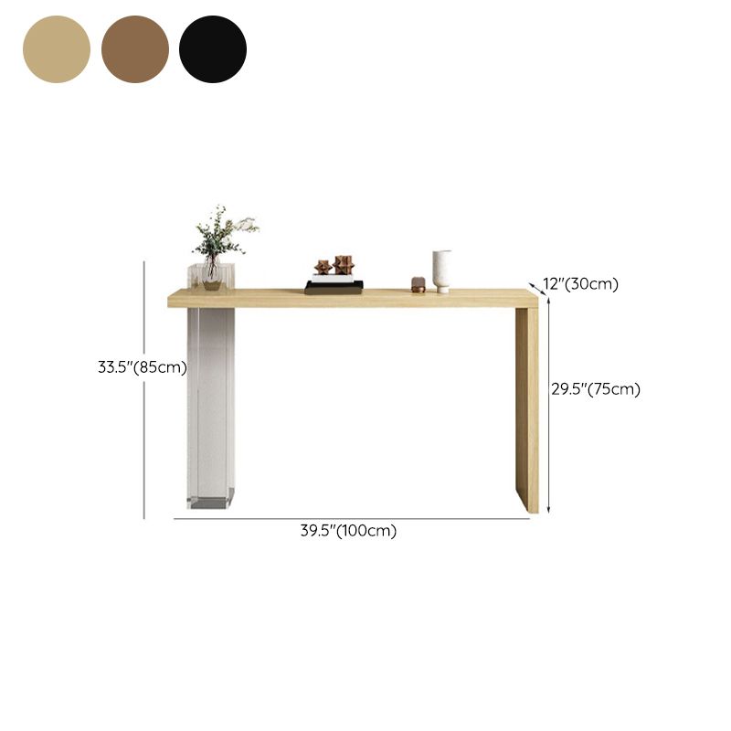 Contemporary Wooden Console Accent Table with Acrylic Bracket for Hall