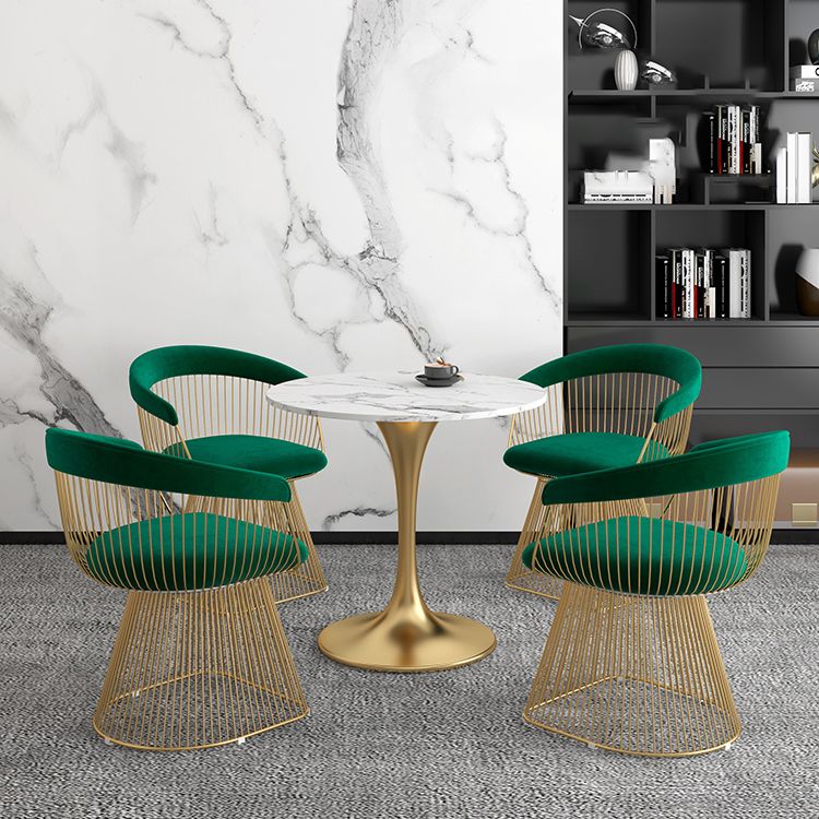 White Stone Top Table for Home Traditional Luxury Round Dining Table Clearhalo 'Dining Tables & Seating' 'Dining Tables' 'dining_table' 'furn' 'furn_dining_table' 'Furniture' 'Kitchen & Dining Furniture' 1200x1200_055407f1-af9f-4d3f-84ec-3da935ccb1df