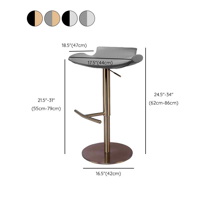 Contemporary Adjustable Backless Counter High Stool with Leather Cushion Clearhalo 'Bar Furniture' 'Bar Stools' 'bar_stools' 'furn' 'furn_bar_stools' 'Furniture' 'Kitchen & Dining Furniture' 1200x1200_0554ab48-f4d9-4fe8-ae9b-bf87a757ed0d