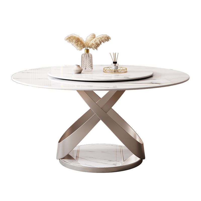 Round Furniture Luxury Style Stone Pedestal Dinner Table with Turntable Clearhalo ' dining_table' 'Dining Tables & Seating' 'Dining Tables' 'furn' 'furn_dining_table' 'Furniture' 'furniture_dining_table' 'Kitchen & Dining Furniture' 'kitchen&dining_furn' 'kitchen' 'kitchen_dining_table' 1200x1200_0554ffc4-a96e-4738-ada5-adcedec9a30f