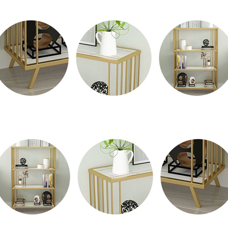 Libreria moderna a ginnastica aperta standard in legno in oro per sala da studio