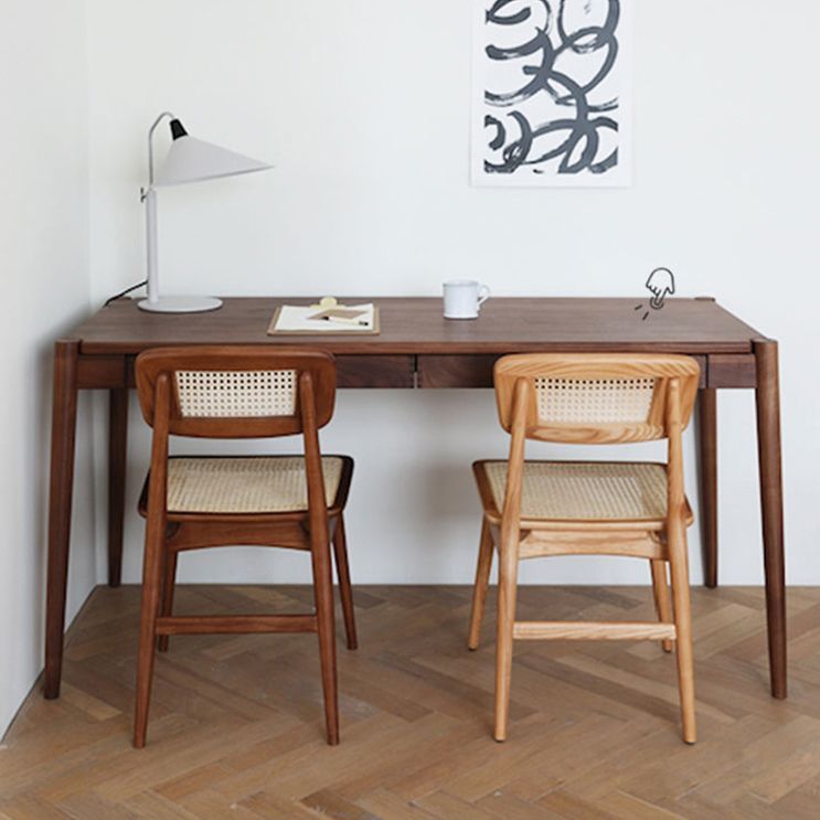 Wood Rattan Scandinavian Style Dining Chair Dining Room Open Back Dining Side Chair Clearhalo ' kitchen&dining_furn' 'Dining Chairs' 'Dining Tables & Seating' 'dining_chair' 'furn' 'furn_dining_chair' 'Furniture' 'furniture_dining_chair' 'Kitchen & Dining Furniture' 'kitchen' 1200x1200_05571d98-88e1-4cf3-b89b-1feb8f63dd51