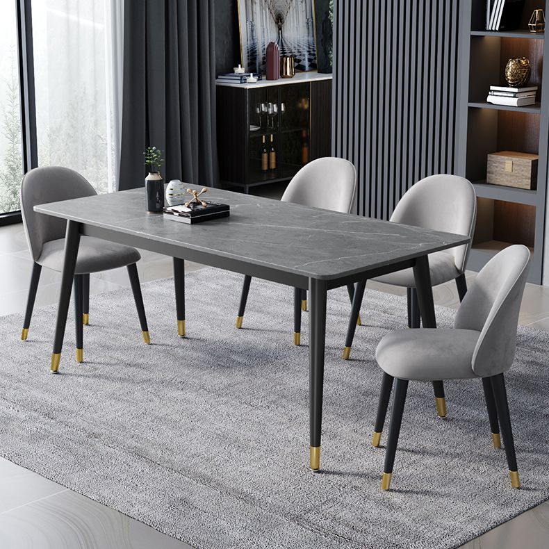 4 Legs Dining Site Table Contemporary Style Stone Dinette Table for Home Clearhalo ' dining_table' 'Dining Tables & Seating' 'Dining Tables' 'furn' 'furn_dining_table' 'Furniture' 'furniture_dining_table' 'Kitchen & Dining Furniture' 'kitchen&dining_furn' 'kitchen' 'kitchen_dining_table' 1200x1200_0557e1a8-f96e-4d4b-b721-01f14ef26b69