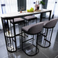Indoor Free Form Bar Dining Table Modern Stone Top Bar Table with Storage Shelf
