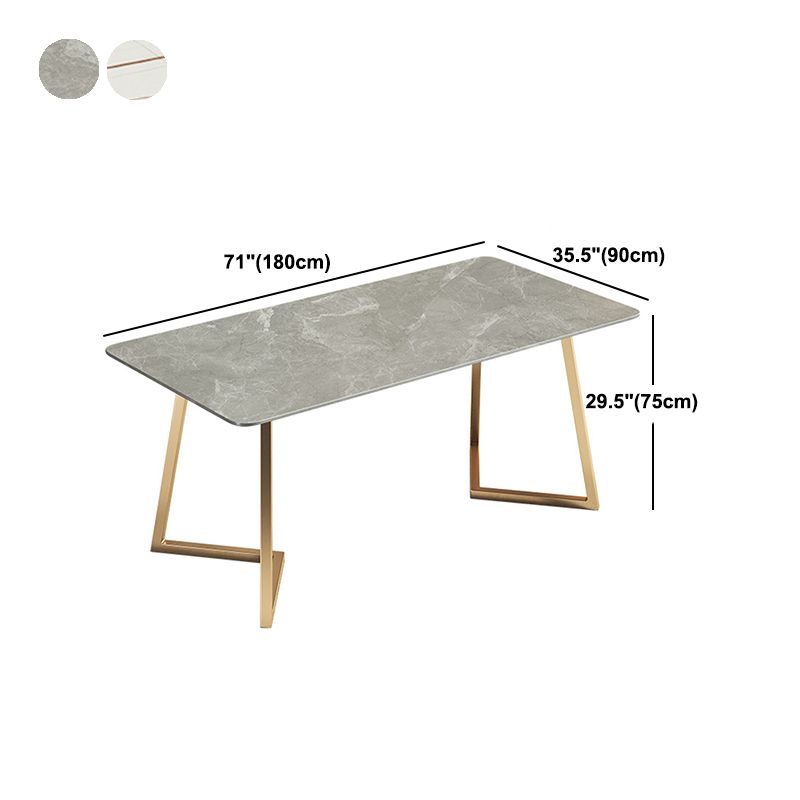 Modern White with Marble Counter Table Rectangle Dining Table for Kitchen Clearhalo 'Dining Tables & Seating' 'Dining Tables' 'dining_table' 'furn' 'furn_dining_table' 'Furniture' 'Kitchen & Dining Furniture' 1200x1200_0559ef4d-ad4c-4cf6-9a57-ab7f5a7f48ce