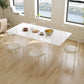 Simplicity Dinette Tafel Rechthoekige stenen eettafel in wit