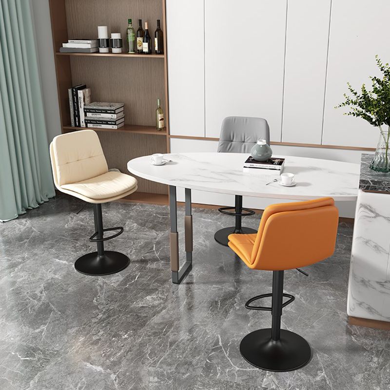 Faux Leather Swivel Bar Chair Modern Armless Upholstered Bar Stool Clearhalo 'Bar Furniture' 'Bar Stools' 'bar_stools' 'furn' 'furn_bar_stools' 'Furniture' 'Kitchen & Dining Furniture' 1200x1200_055b354d-6a2c-4641-8b3b-8d0087c49b71