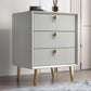3-Drawers Night Table Modern Solid Wood Nightstand ,23.6" Tall