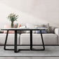 Glam Slate Round Cocktail Table in White 17.7" H Frame Coffee Table