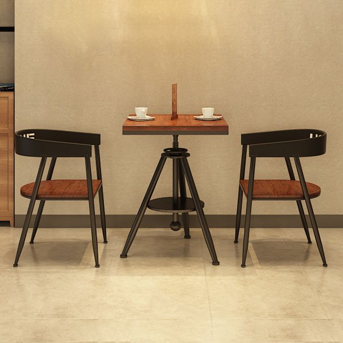 Solid Wood Industrial Dining Table Adjustable Square Table with Black Frame for Dinning Room Clearhalo ' dining_table' 'Dining Tables & Seating' 'Dining Tables' 'furn' 'furn_dining_table' 'Furniture' 'furniture_dining_table' 'Kitchen & Dining Furniture' 'kitchen&dining_furn' 'kitchen' 'kitchen_dining_table' 1200x1200_055e29ee-76e6-4420-9339-2fb284ccd821