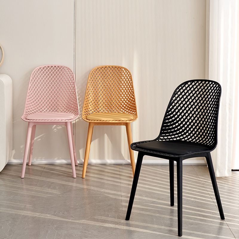 Sillas de comedor de estilo contemporáneo sillas sin brazos con patas de plástico para el hogar