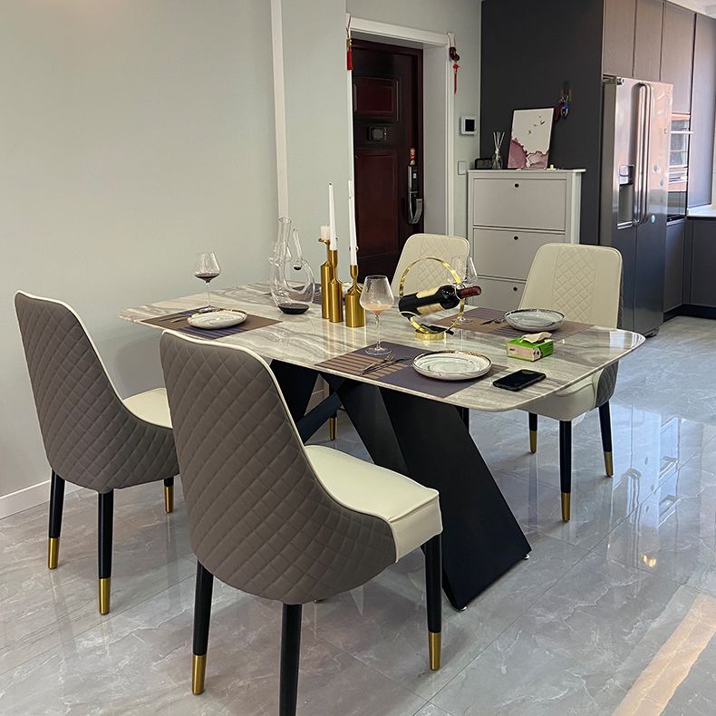Metal Traditional Luxury Rectangular Table Sintered Stone Table for Dining Room and Kitchen Clearhalo ' dining_table' 'Dining Tables & Seating' 'Dining Tables' 'furn' 'furn_dining_table' 'Furniture' 'furniture_dining_table' 'Kitchen & Dining Furniture' 'kitchen&dining_furn' 'kitchen' 'kitchen_dining_table' 1200x1200_056287bb-e151-4f7d-9e94-6798fe18a23d