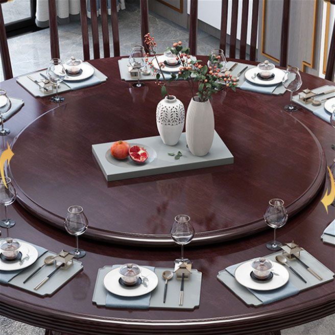 Wood Pedestal Dining Table Turntable Dining Table for Dining Room Clearhalo 'Dining Tables & Seating' 'Dining Tables' 'dining_table' 'furn' 'furn_dining_table' 'Furniture' 'Kitchen & Dining Furniture' 1200x1200_0562f7b1-2c19-43f8-b8c5-c1ce07f7496b
