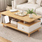 Artificial Wood Coffee or End Table 4 Legs Coffee Table in Light Wood and Espresso Wood