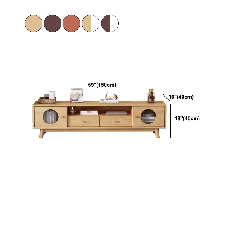17.72"H TV Stand Contemporary Style Solid Wood TV Console with 2 Drawers Clearhalo 'furn' 'furn_tv_stands_entertainment_centers' 'Furniture' 'Living Room Furniture' 'TV Stands & Entertainment Centers' 'TV Stands & Media Storage Furniture' 'tv_stands_entertainment_centers' 1200x1200_0564aa15-8c96-47b6-be61-bc668e2ea60c