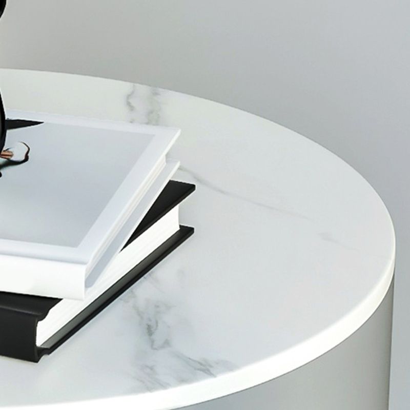 1-Drawer Shelf Included Stone Side Table - 19.69" W x 19.69" D x 22.83" H