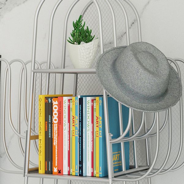 Modern Standard Bookshelf Closed Back Metal Bookcase for Home