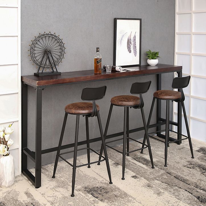 1/4/7 Pieces Industrial Rectangular Pub Table Set Wooden Counter Table with High Stools Clearhalo 'Bar Furniture' 'furn' 'furn_home_bar_bar_sets' 'Furniture' 'Home Bars & Bar Sets' 'home_bar_bar_sets' 'Kitchen & Dining Furniture' 1200x1200_0565c72a-6a68-4b1b-b84a-474676c12fc9
