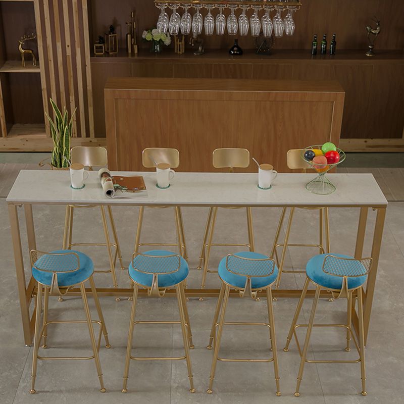 Glam Bar-height Table with Faux Marble Top Table for Patio Use Clearhalo 'Bar Furniture' 'Bar Tables' 'bar_tables' 'furn' 'furn_bar_tables' 'Furniture' 'Kitchen & Dining Furniture' 1200x1200_0566db01-8df0-40c4-9ed3-4c83433ca02e
