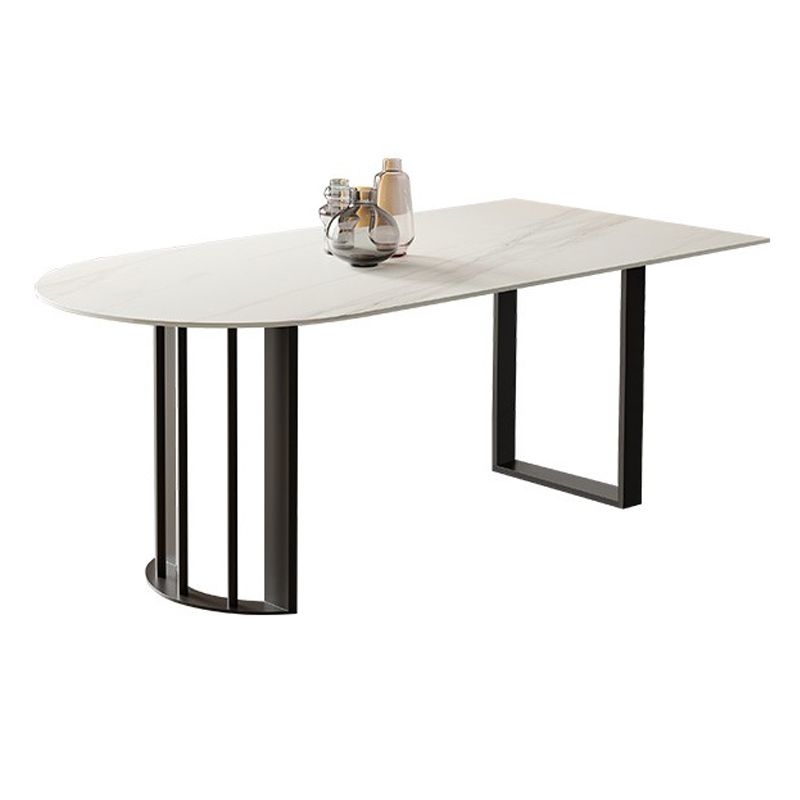 Modern Irregular Sintered Stone Dining Table White Standard Dining Table for Kitchen Clearhalo ' dining_table' 'Dining Tables & Seating' 'Dining Tables' 'furn' 'furn_dining_table' 'Furniture' 'furniture_dining_table' 'Kitchen & Dining Furniture' 'kitchen&dining_furn' 'kitchen' 'kitchen_dining_table' 1200x1200_0567c6a5-a4c4-4465-8426-bda41bdd6ddf