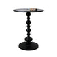 Round Metal Pedestal End Table Black/White Accent Side Table