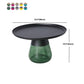 Mid-century Modern Metal Tray Top Glass Base Round Coffee Table