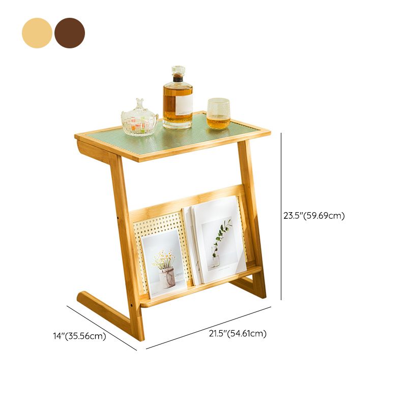 Asian Style Accent Side Table Wood and Glass with Storage and Shelf Corner Table Clearhalo 'Coffee & Accent Tables' 'End & Side Tables' 'end_side_tables' 'furn' 'furn_end_side_tables' 'Furniture' 'Living Room Furniture' 1200x1200_056a41fb-b920-429e-aa7e-814ba13dd291