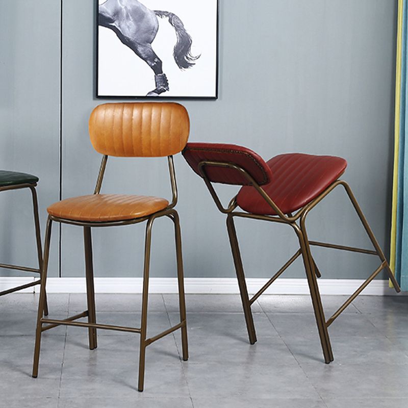 Modern Leather Bar Stool Backrest Counter Stool for Living Room Clearhalo 'Bar Furniture' 'Bar Stools' 'bar_stools' 'furn' 'furn_bar_stools' 'Furniture' 'Kitchen & Dining Furniture' 1200x1200_056b0043-e656-4975-a763-7870f3b2691b
